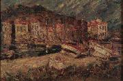 Artist Adolphe Joseph Thomas Monticelli Port of Cassis oil on canvas